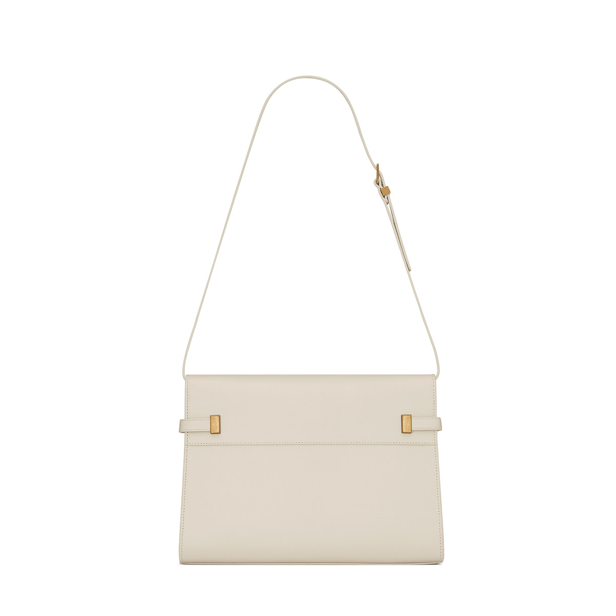 Saint Laurent Manhattan Medium Shoulder Bag In Leather - White & Gold