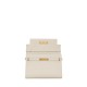 Saint Laurent Manhattan Medium Shoulder Bag In Leather - White & Gold