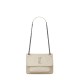 Saint Laurent Niki Baby Shoulder Bag In Vintage Leather - White & Silver