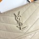 Saint Laurent Niki Baby Shoulder Bag In Vintage Leather - White & Silver