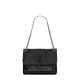 Saint Laurent Niki Medium Shoulder Bag In Vintage Leather - Black & Silver