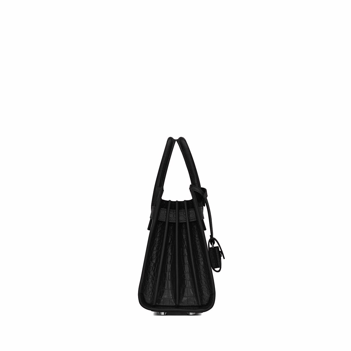 Saint Laurent SAC DE JOUR Nano Handbag In Crocodile-embossed Leather - Black 