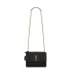 Saint Laurent Sunset Medium Shoulder Bag In Leather - Black & Gold