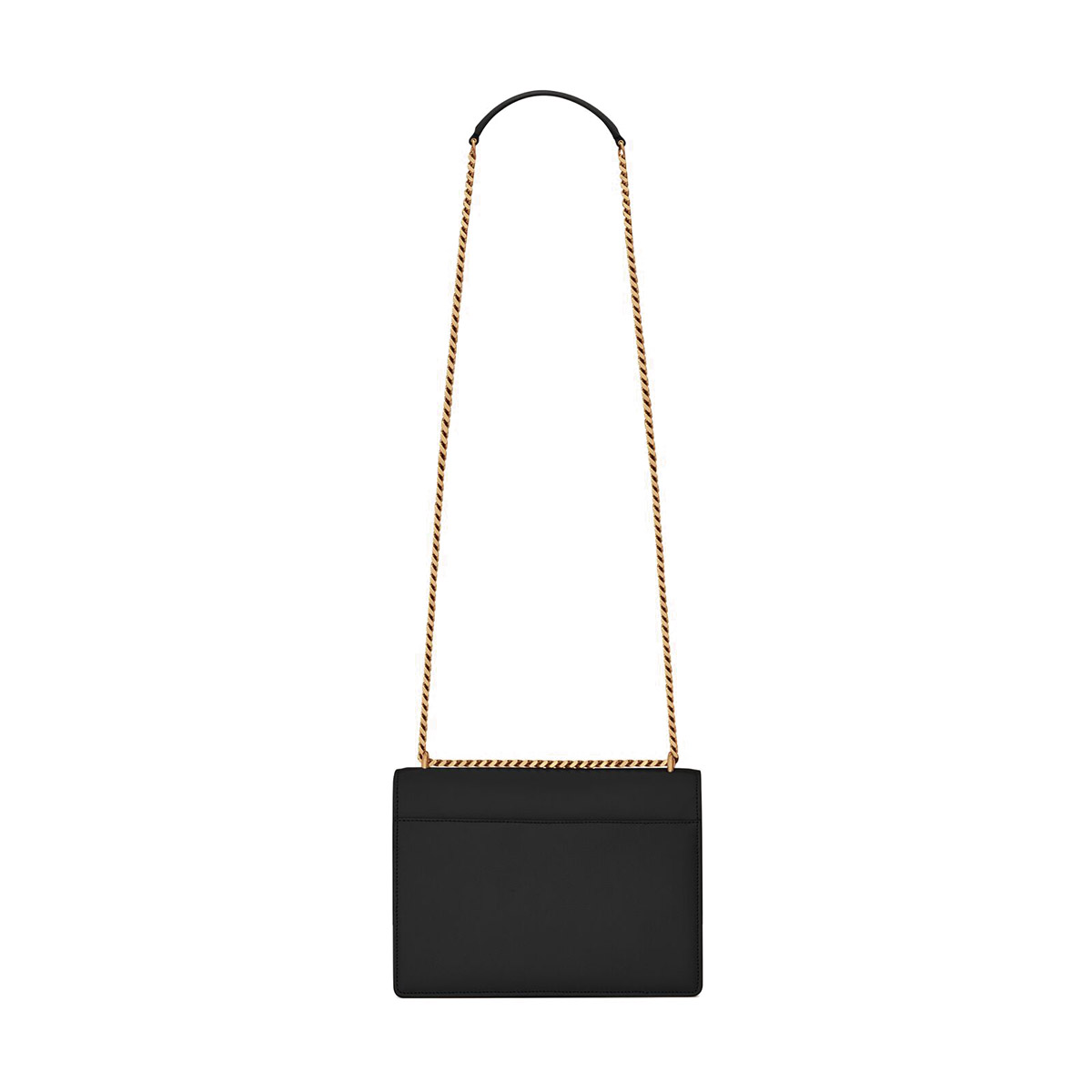 Saint Laurent Sunset Medium Shoulder Bag In Leather - Black & Gold