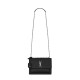 Saint Laurent Sunset Medium Shoulder Bag In Leather - Black & Silver