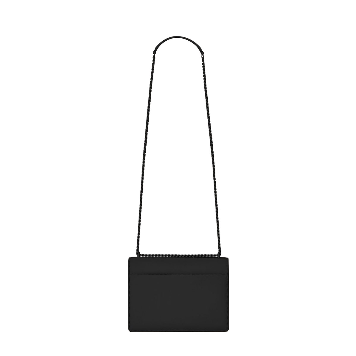 Saint Laurent Sunset Medium Shoulder Bag In Leather - So Black