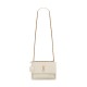 Saint Laurent Sunset Medium Shoulder Bag In Leather - White & Gold