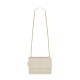 Saint Laurent Sunset Medium Shoulder Bag In Crocodile-embossed Leather - White & Gold