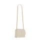 Saint Laurent Sunset Medium Shoulder Bag In Crocodile-embossed Leather - White & Gold